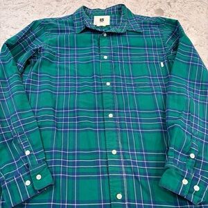 Burton Teal and Blue Plaid Button Down Shirt